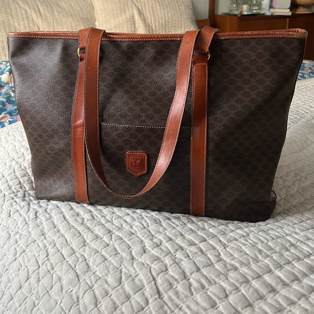 XL Vintage Celine Macadam tote shoulder bag